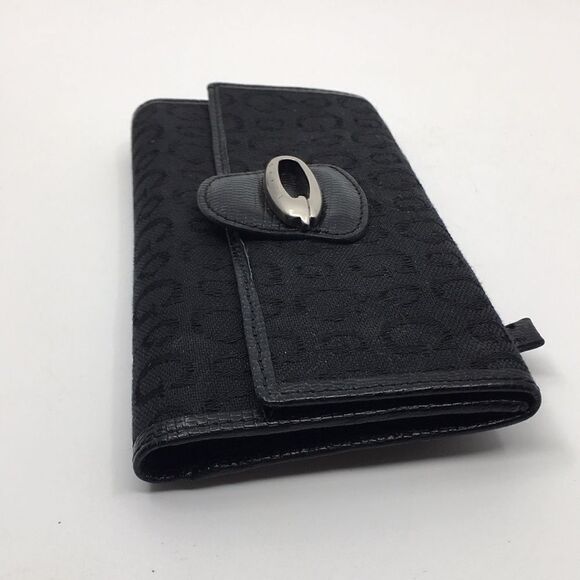 NWT GUESS Timeless Edition SLG Black Canvas Trifold Wallet - Picture 10 of 16